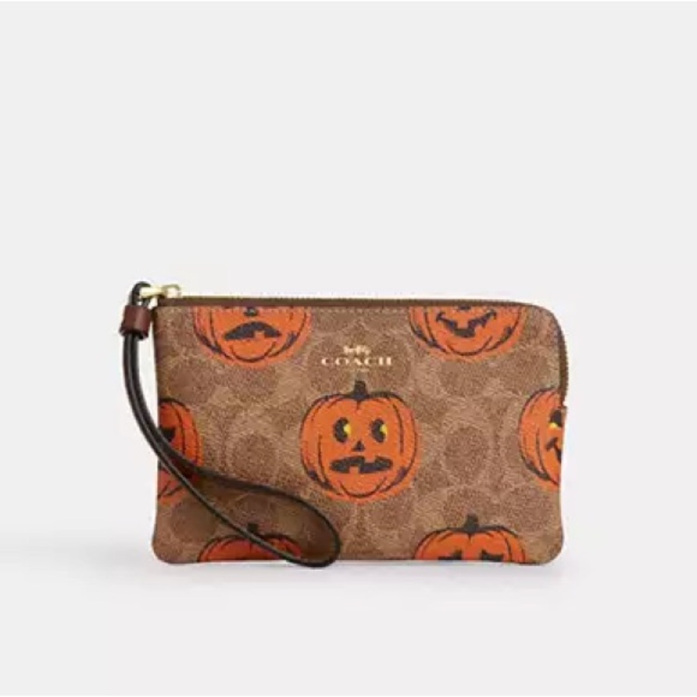 2025 Halloween Coach Tan Wristlet